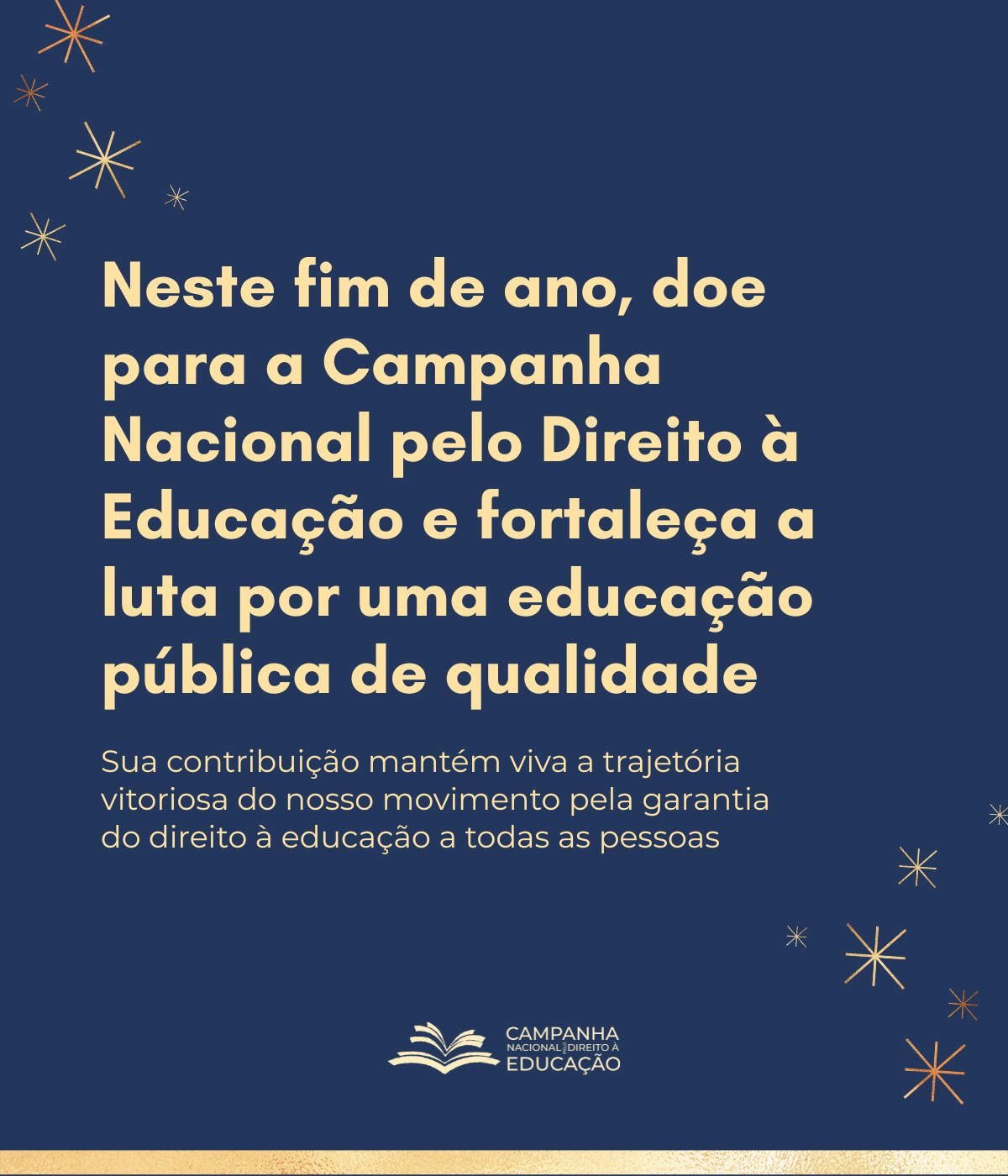 Neste fim de ano, faça a diferença: Doe para a Campanha Nacional pelo Direito à Educação